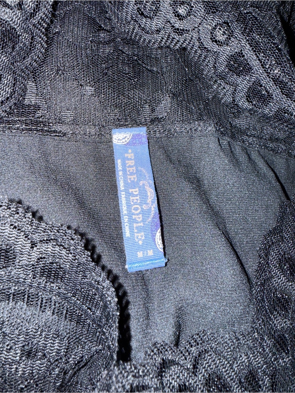 Free People Black Sleeveless Floral Lace Dress - Picture 9 of 10
